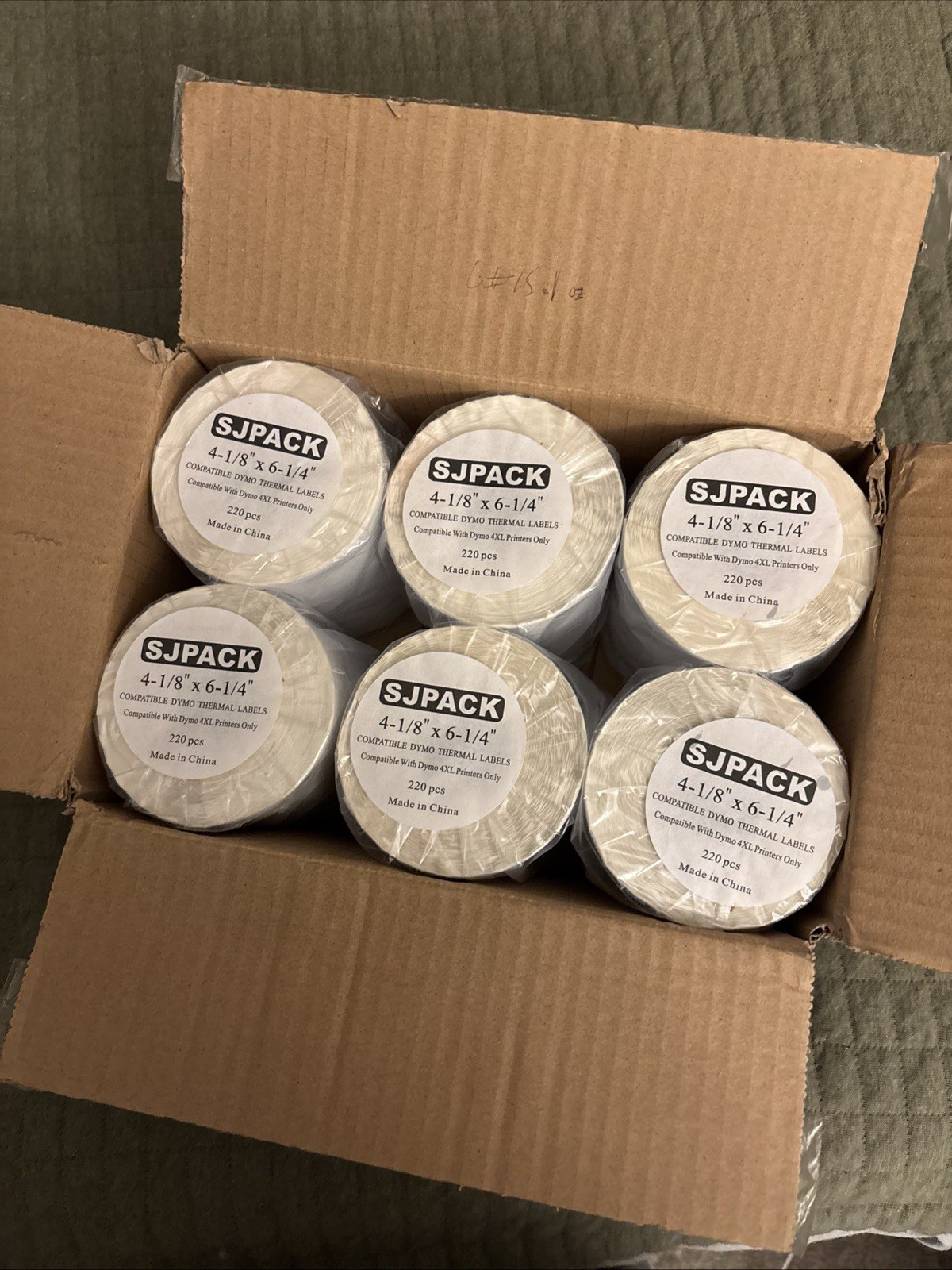 Thermal Shipping Label 6ct 220 4×6 Labels Per Roll Compatible Dymo 4XL SJPack