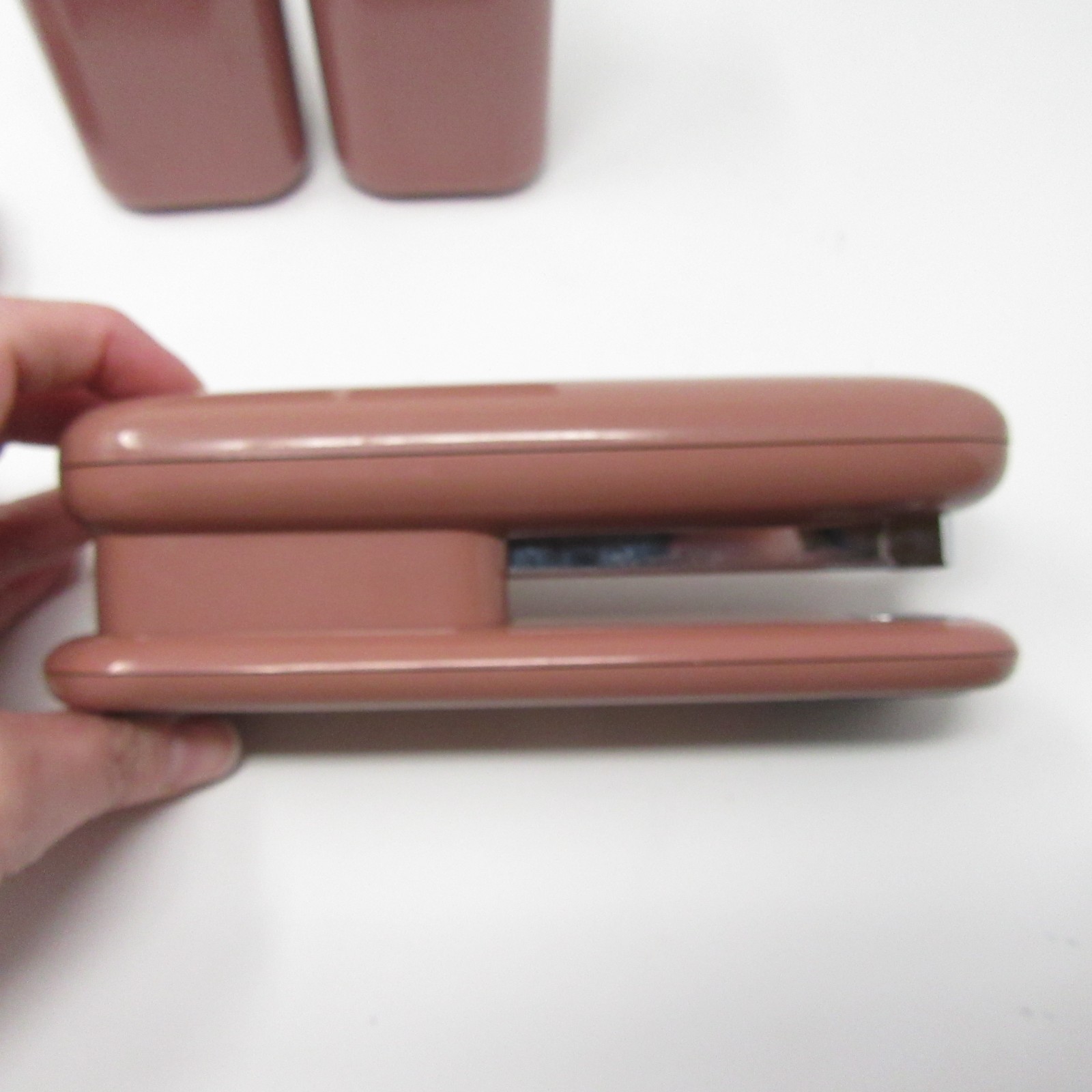 1980s Eldon Pink Mauve Desk Set Stapler Pen Paperclip Holder Retro Office 5pc