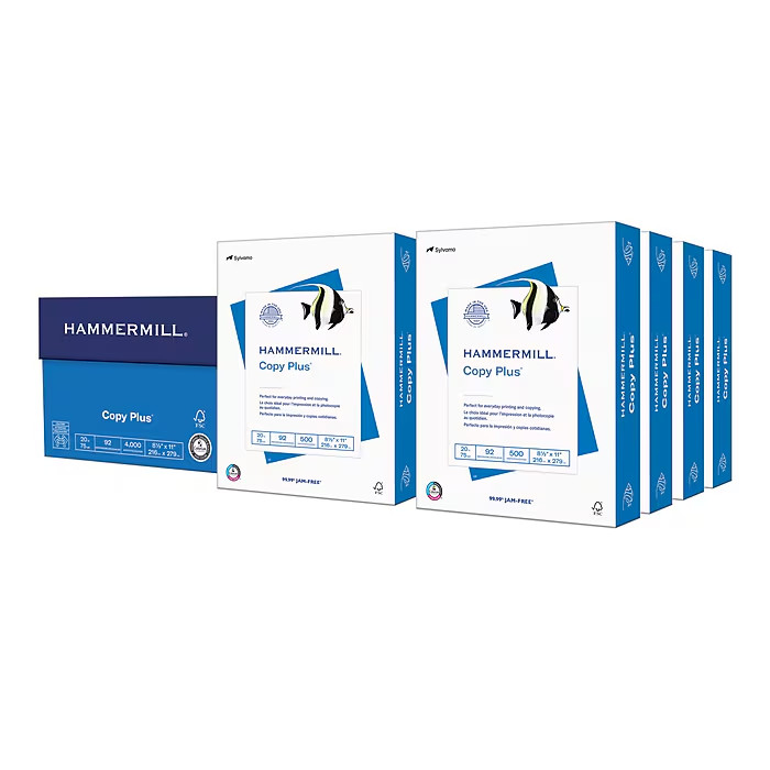 Hammermill Copy Plus 8.5″ x 11″ Copy Paper, 20 lbs., 92 Brightness, 500 Sheets/R