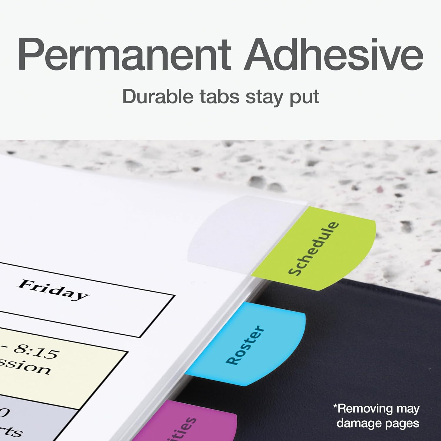 Laser Printable Tabs, Permanent Index Tabs, Customizable Adhesive