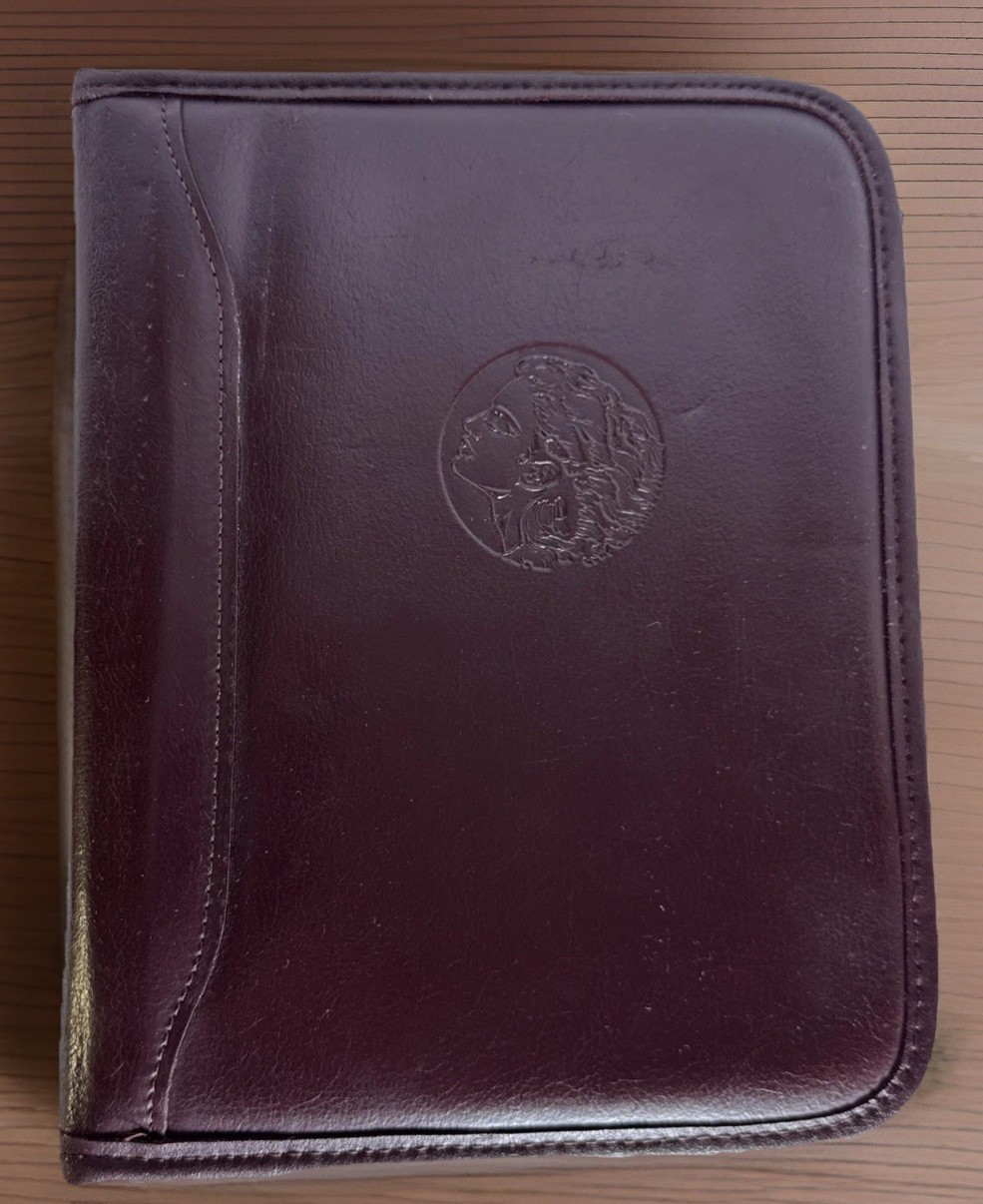 Rare Vintage Dart USA Cognac Split Leather Planner 3 Ringed Notebook 9.5×7.5”