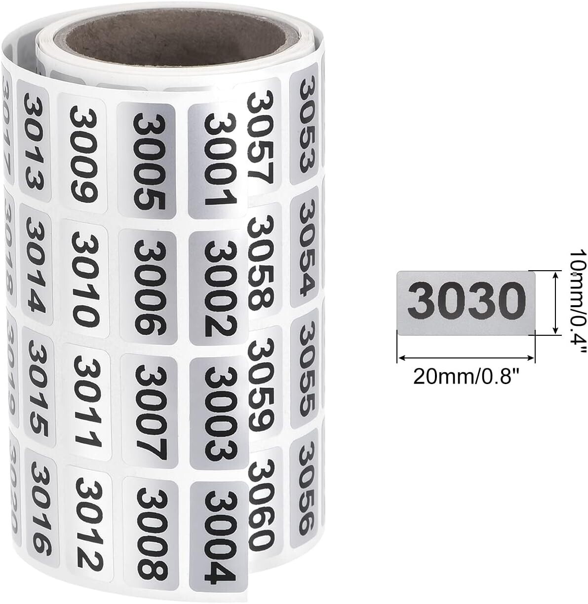 1-10000 Self Adhesive Consecutive Number Inventory Labels Stickers Waterproof