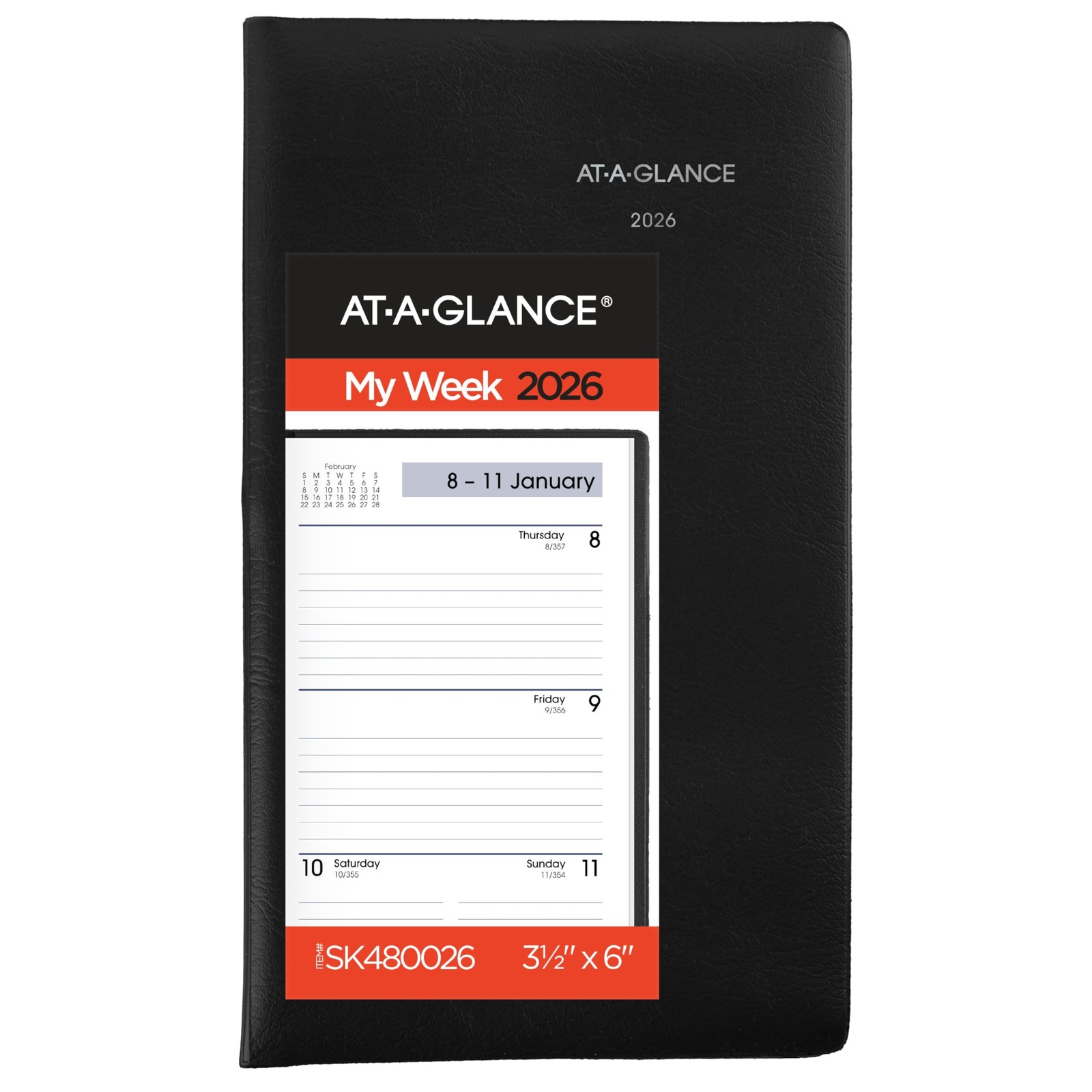 ATAGLANCE 2026 Planner, Weekly, 31/2″ x 6″, Pocket Size, Open Scheduling, Day…