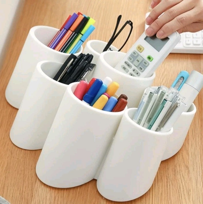Pencil Holders Wall Mount Organizer Remote Control Holder Modern White Contempor