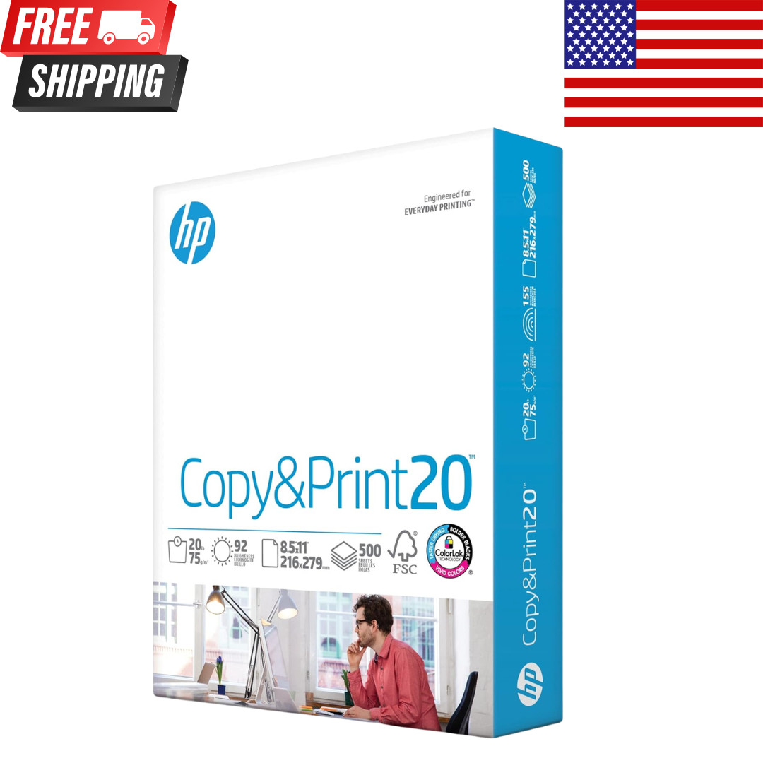 HP Printer Paper 8.5 x 11 Paper Copy &Print 20 lb 1 Ream Case – 500 Sheets