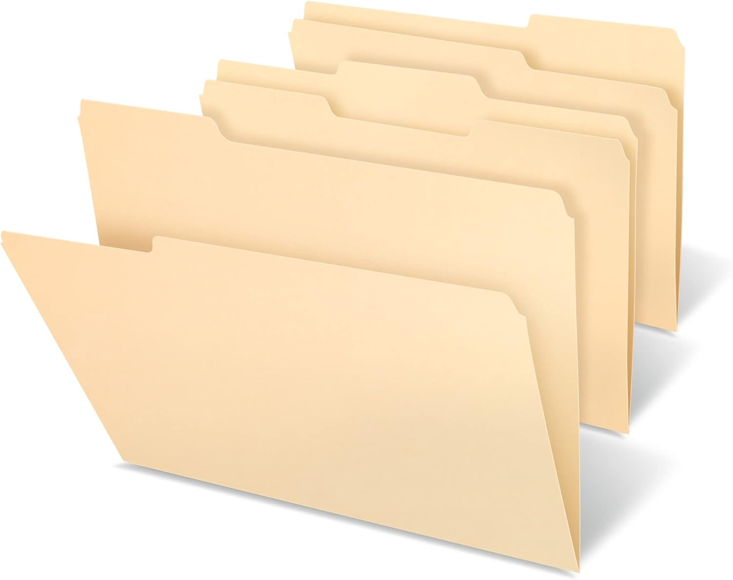 File Folders, 1/3 Cut, Legal Size, 30% Recycled, Manila, Pack of 100, 810846