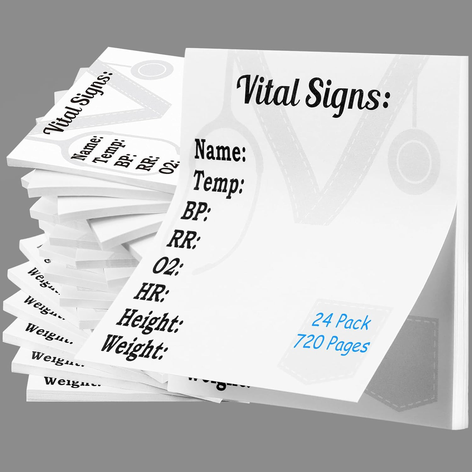 24 Pads 720 Sheets Nurse Sticky Notes for Vital Signs Nurses Week Gifts Daily Mo