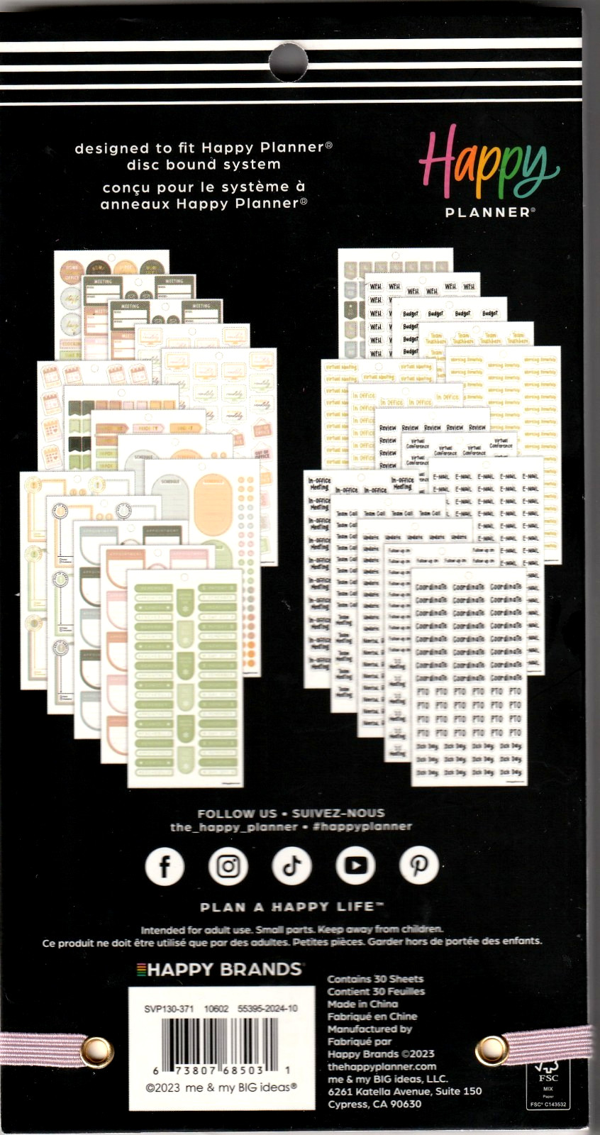 Happy Planner WORKING DAYS Sticker Book – 30 Pages – 1579 Pieces – NEW