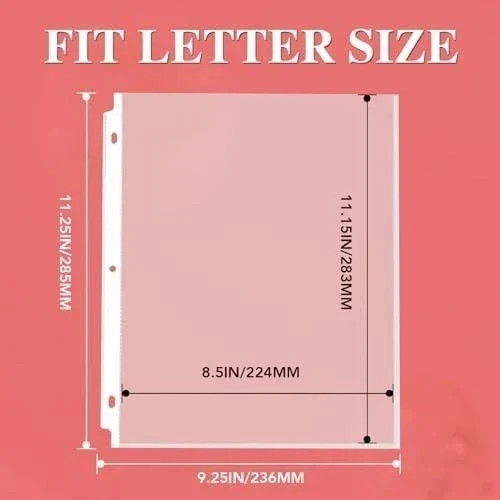 500 Pack Sheet Protectors 8.5 x 11 inch Clear Page Protectors for 3 Ring Binder,