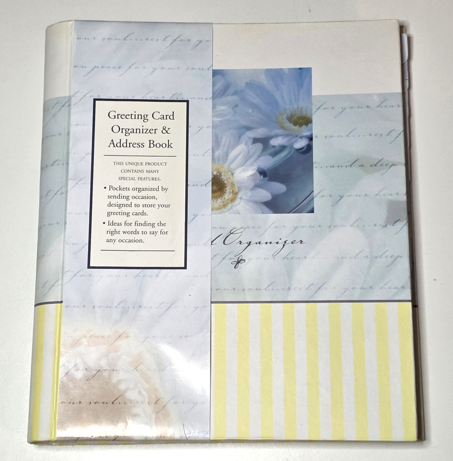 Dayspring Greeting Card Organizer w Pockets & Address Book NEW Spiral Bound