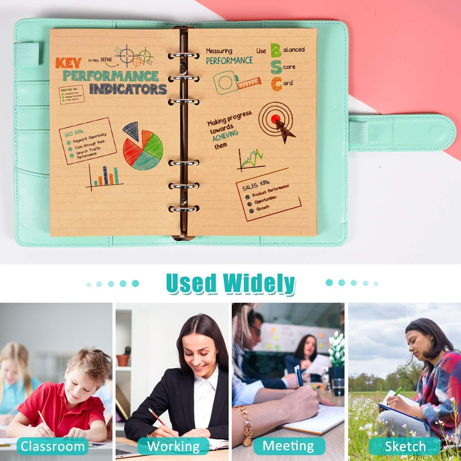 A6 Refill Paper 320 Pages for 6-Ring Binder Line Pages for Personal Organiser