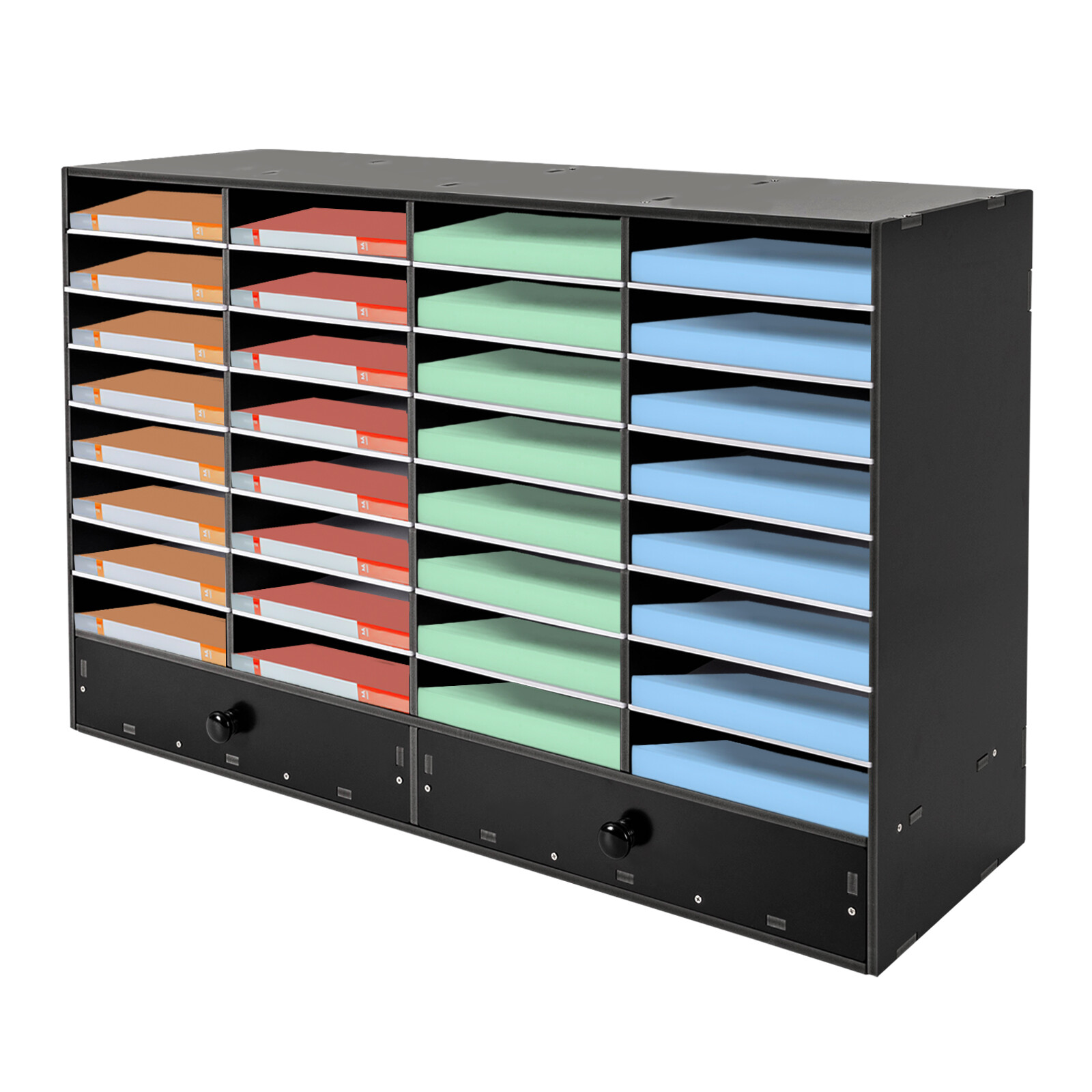 32 Slots Shelf Organizer Desk Accessories for Folders File Mail Sorter Rack PVC