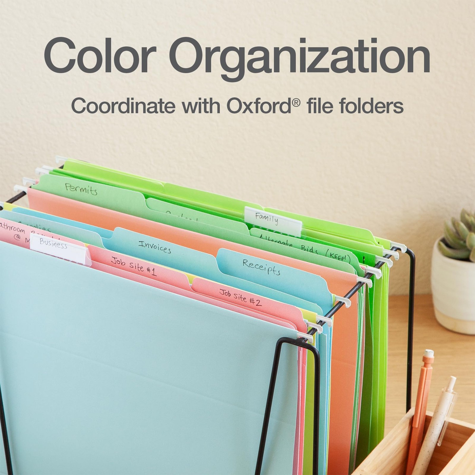 Oxford Hanging File Folders, 25 Pack, Letter Size (8.5″ Letter, Pastel Colors