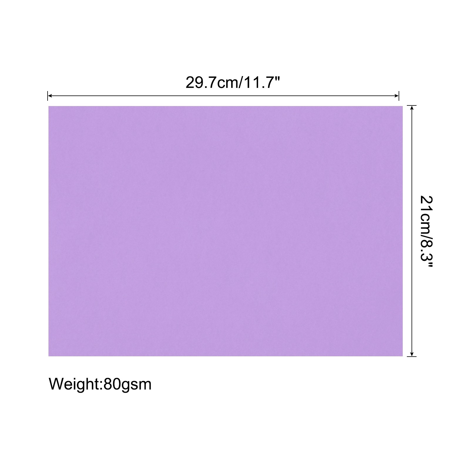 125 Sheets A4 Colored Print Copy Paper 8.5×11″ Origami Paper Light Purple