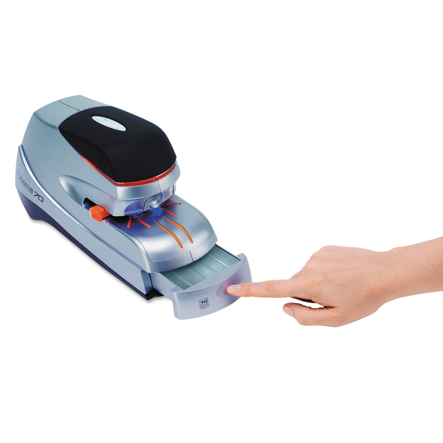 Swingline® Optima 70 Electric Stapler, Full Strip, 70-Sheet Capacity, Silver