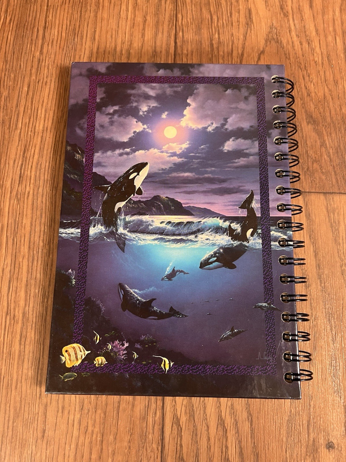 VTG Stuart Hall Undated Daily Planner 90 Daily Pages 9 1/2 x 6 In Orca Whales