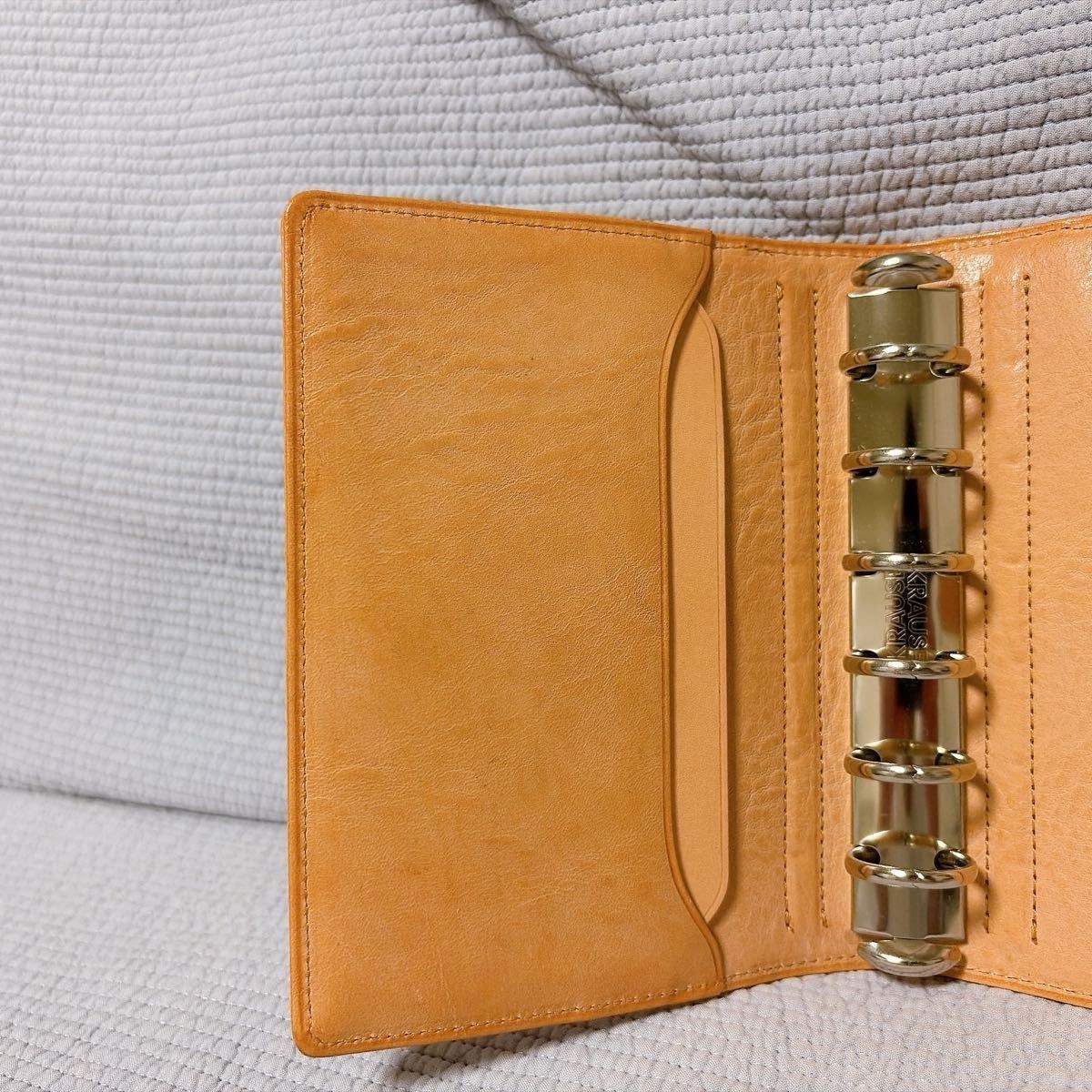 KNOX N/PEARCE System Planner Mini 6 Ring Natural Leather Natural Excellent