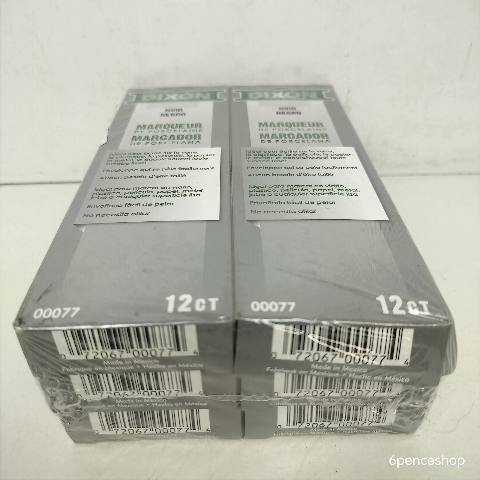 Lot of 6| Dixon 00077 Phano China Markers Black Pack of 12