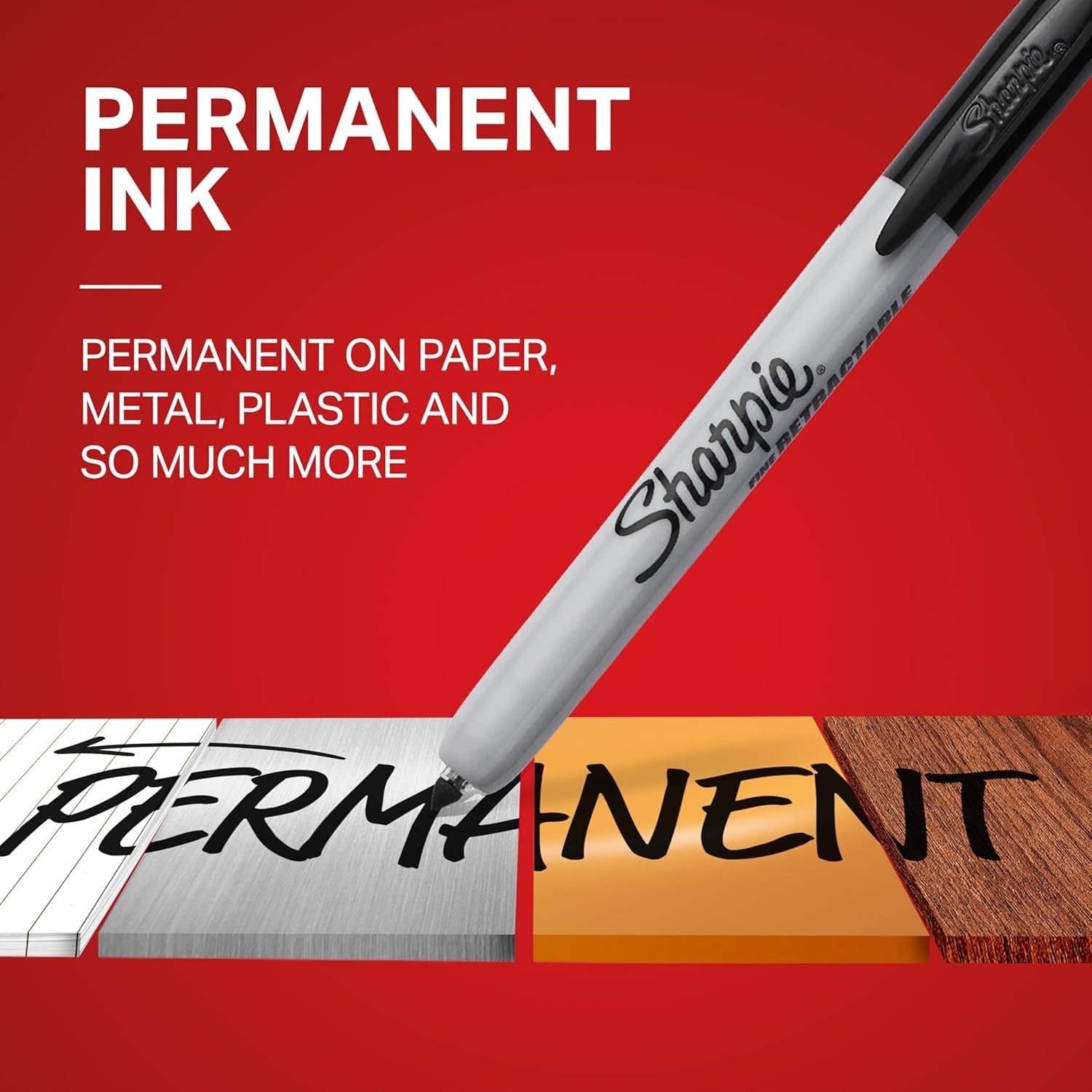 SHARPIE 32701, Retractable Permanent Markers, Fine Point, Black, 12 Count Box