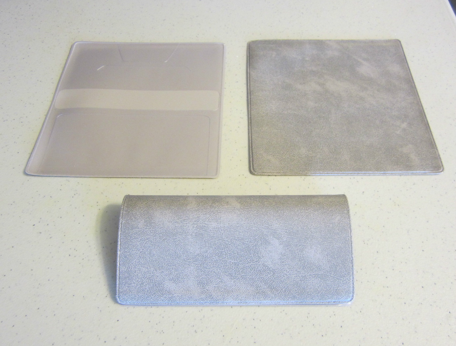 1 GREY MARBLE VINYL CHECK BOOK COVER & 6 CHECKBOOK TRANSACTION REGISTERS