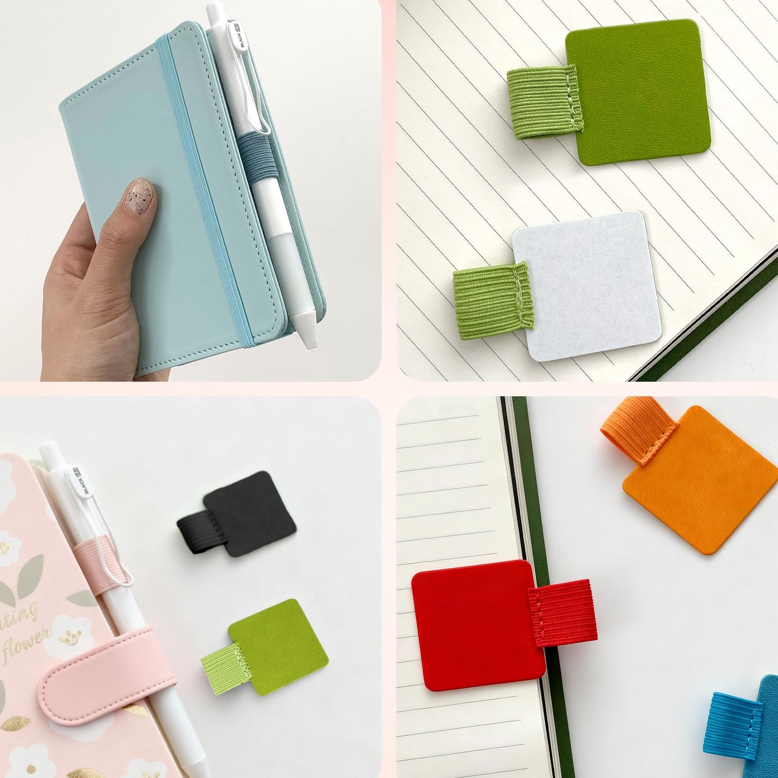 hongliang 10-Pack Self-Adhesive Pen Loop Holder,Elastic Notebook Pen Holder f…