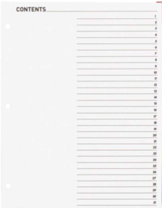 NEW Sparco Brand Color Coded Indexing System 8.5″x11″ 31 Multicolor Tabs 02841