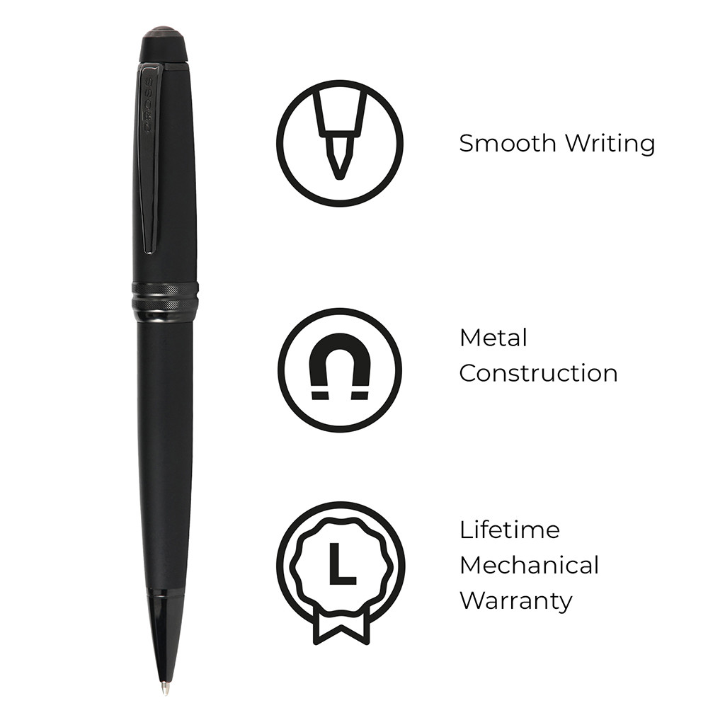 Cross Bailey PVD Matte Black Ballpoint Pen Luxury Writing Gift Free Engraving