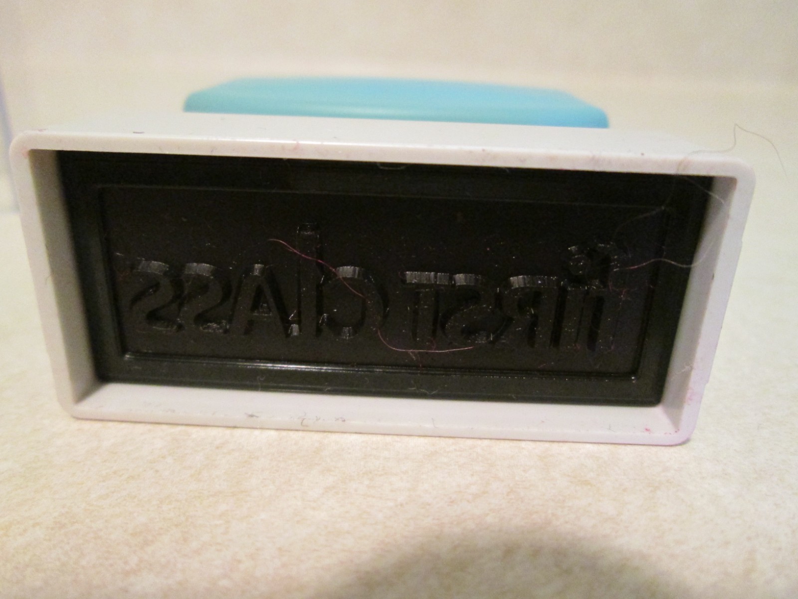 Lot of 7 Vintage Self Inking Office Rubber Stamps First Class Thank You Rush