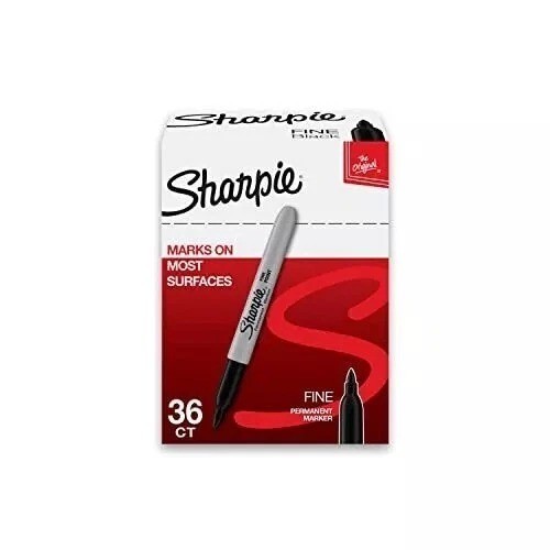 NEW 36 Count Sharpie Black Fine Point Permanent Markers – FAST FREE SHIPPING