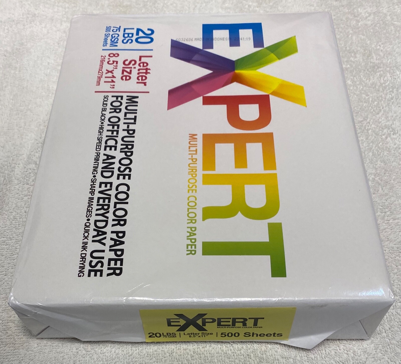 BRIGHT Canary Yellow Copy Paper Expert Multi-Purpose 20lb 500 Sheets SmoothStyle