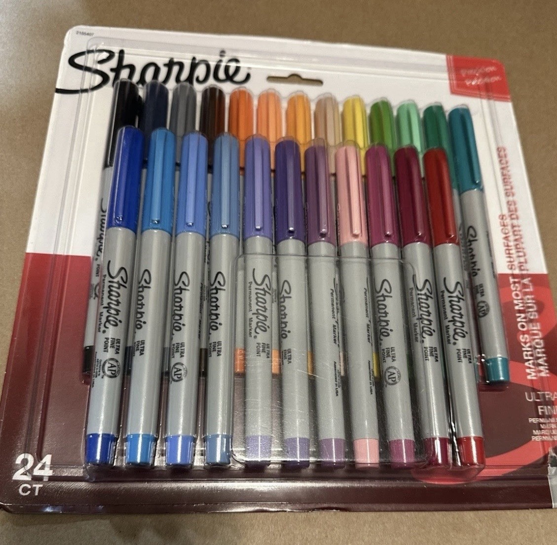 Sharpie Permanent Markers Ultra Fine Assorted Colors Set, 24 Count