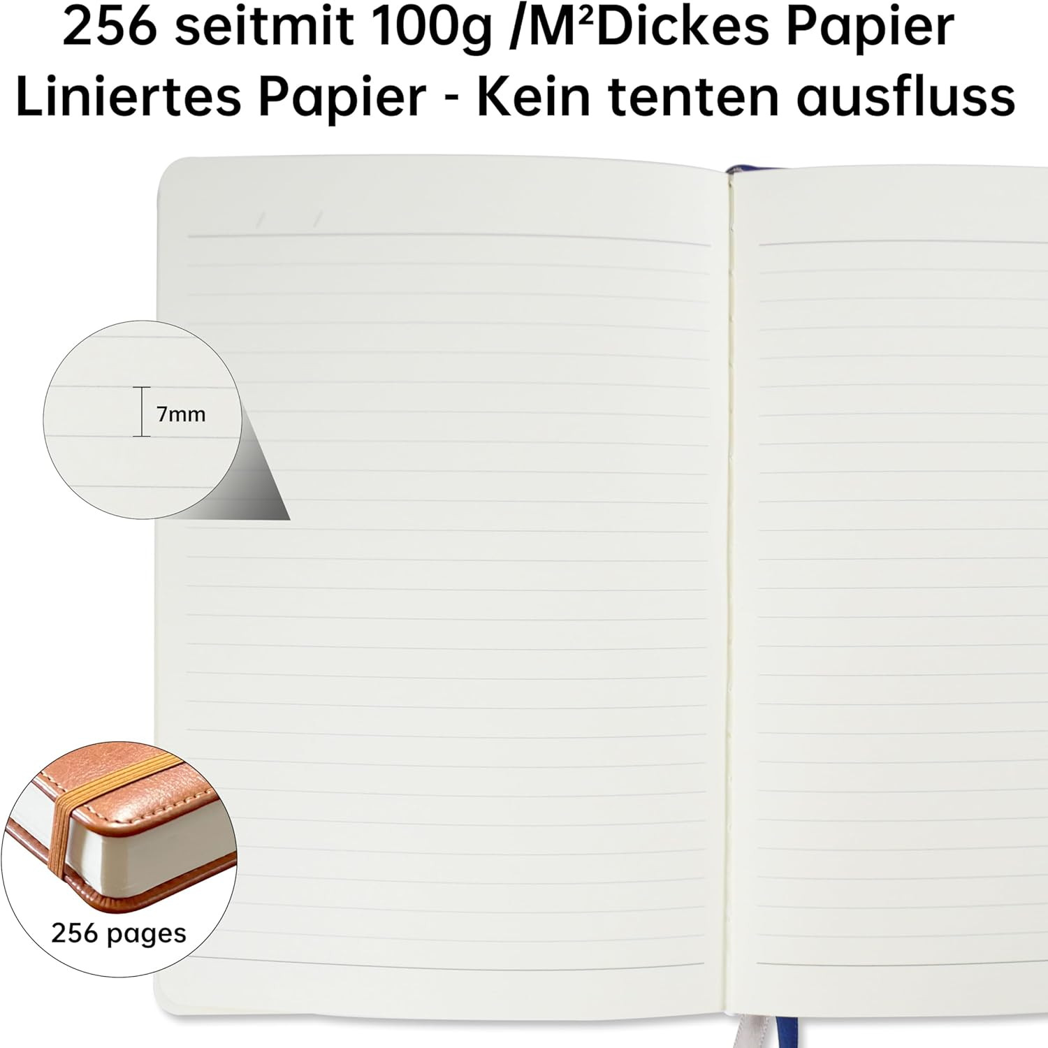 Notebook Journal for Women Men,256 Pages A5 Hardcover Leather Journaling Noteboo