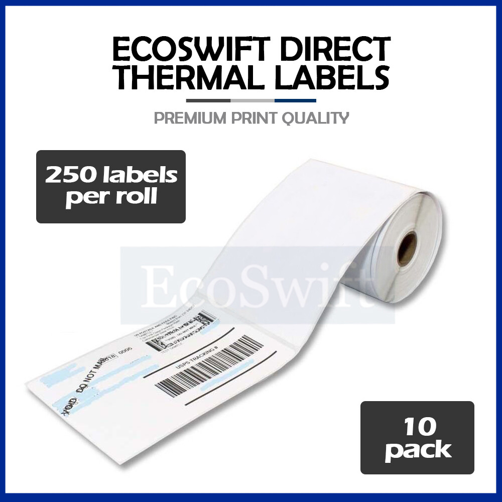 10 Rolls 4×6 EcoSwift Direct Thermal Shipping Labels -250 per roll – 2500 labels