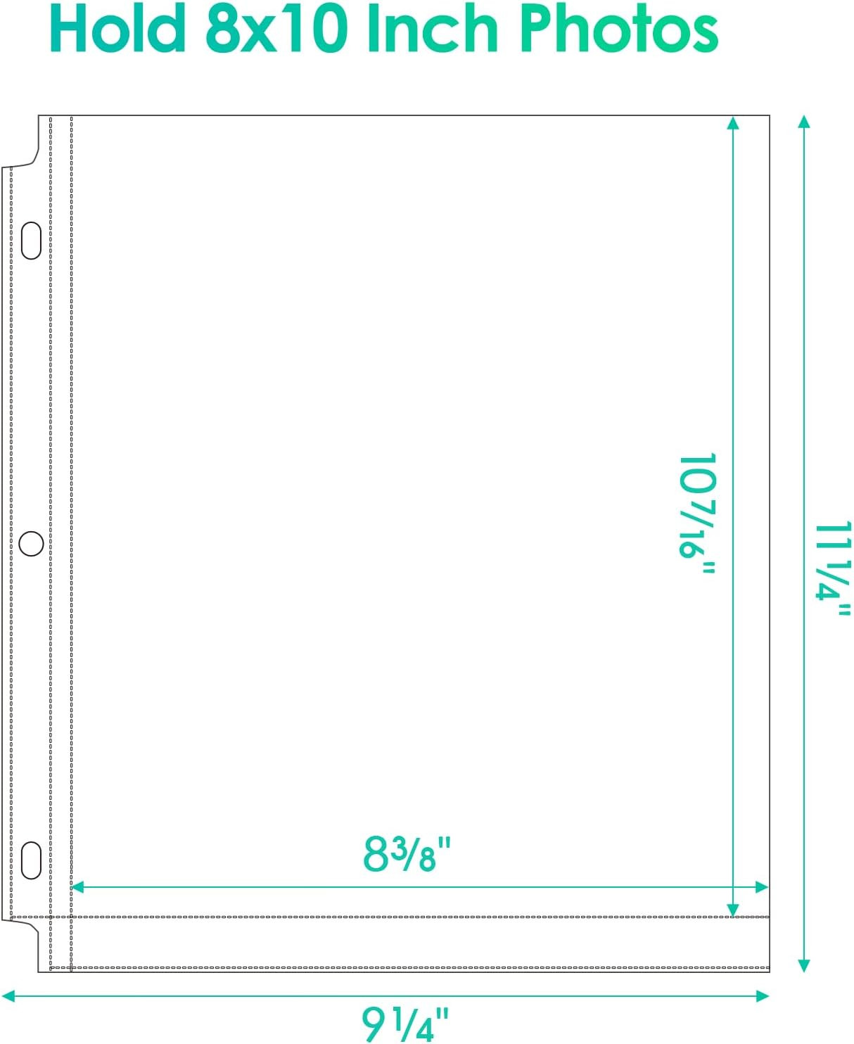 30 Pack 8×10 Photo Sleeves for 3 Ring Binder (60 Pictures), Heavy-Duty Archival