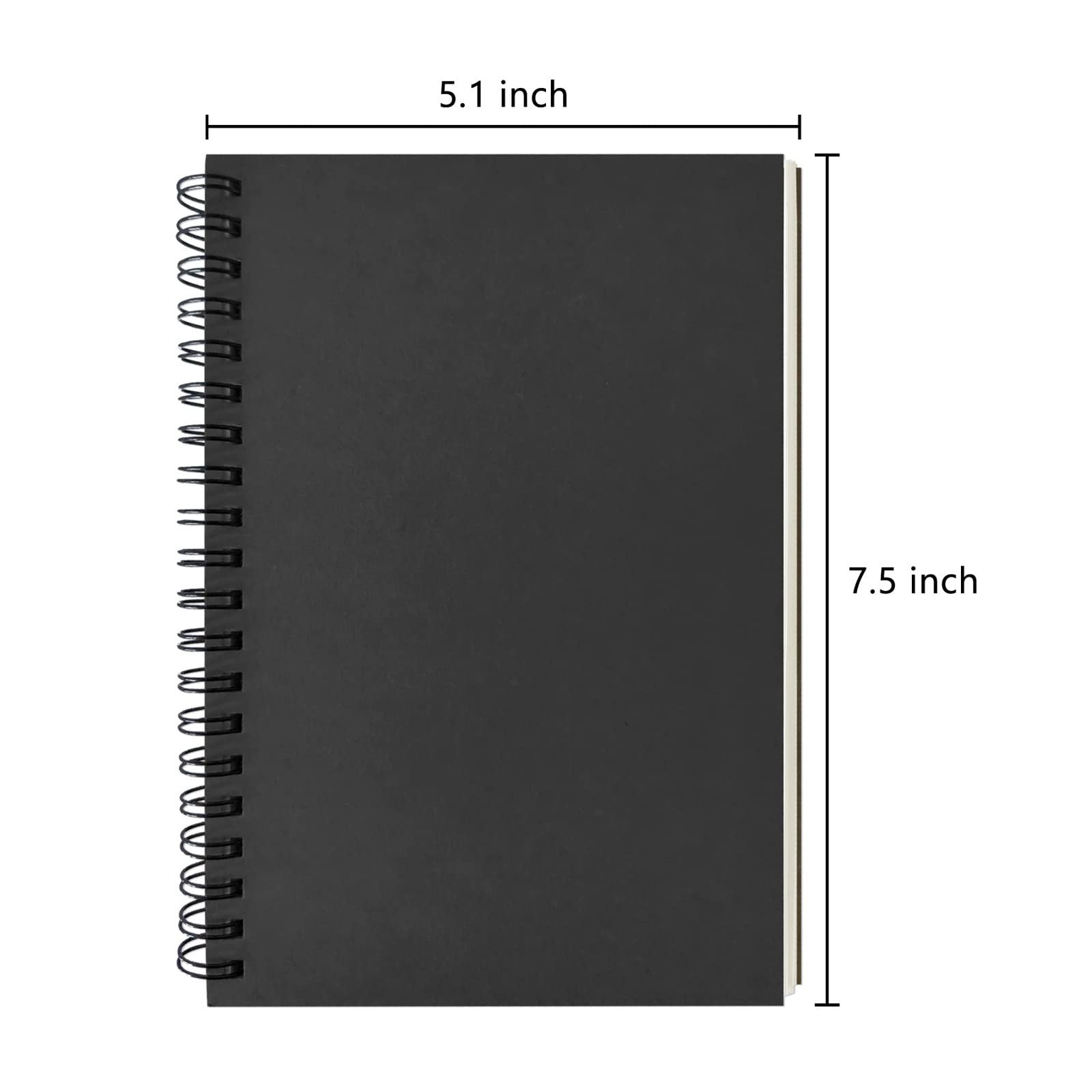 DSTELIN Blank Spiral Notebook 2-Pack Soft Cover Sketch book 100 Pages / 50 Sh…