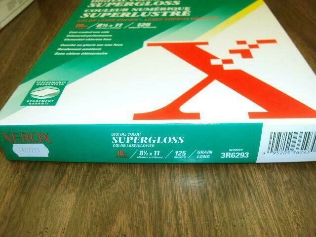 *125 Sheets XEROX 8.5×11 Digital Color Supergloss 10pt. Paper-Color Laser/Copier