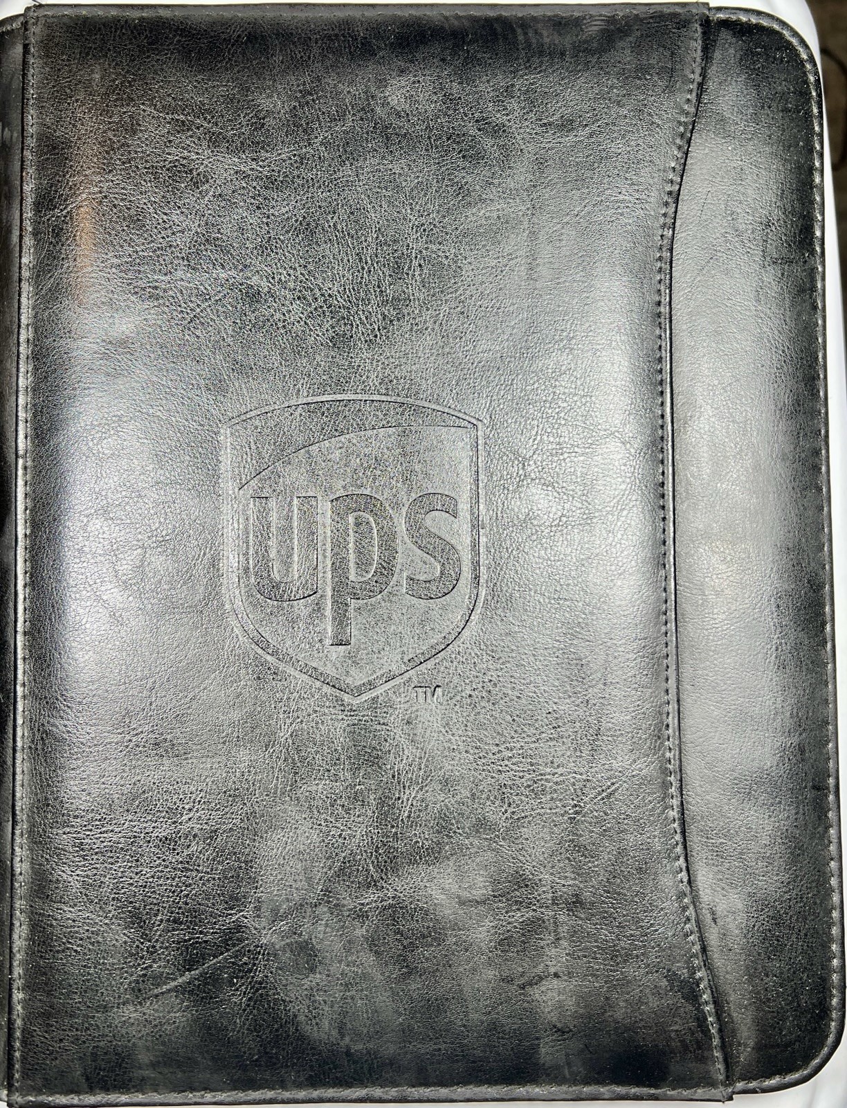 UPS Leather Padfolio Portfolio Black Leed’s Business Organizer Notebook Holder X