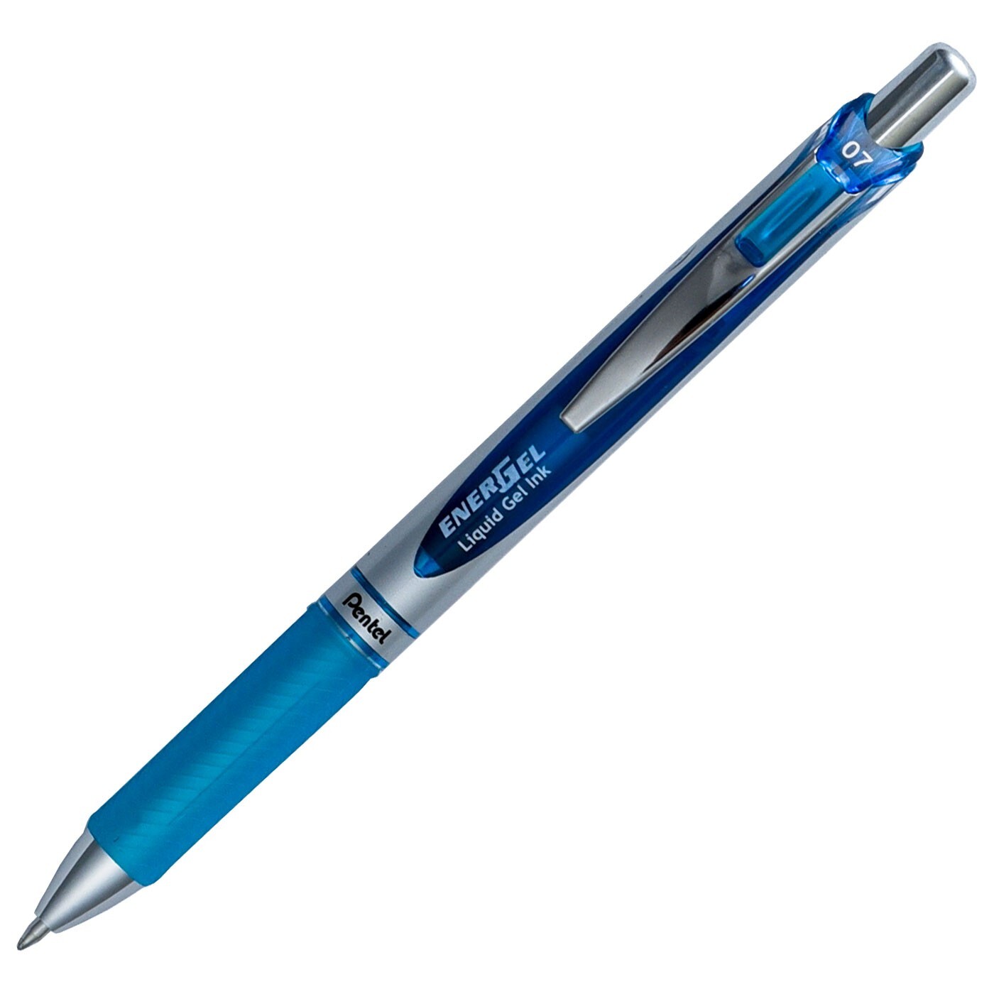 Pentel EnerGel RTX Sky Blue Liquid Gel Ink 0.7mm, 3 Pens with 5 Packs of Refills