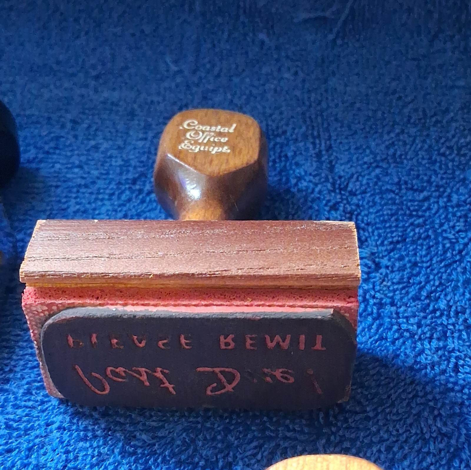 Coastal Office Equip. Wood Rubber Stamps Lot “For Deposit Only” FIRST CLASS
