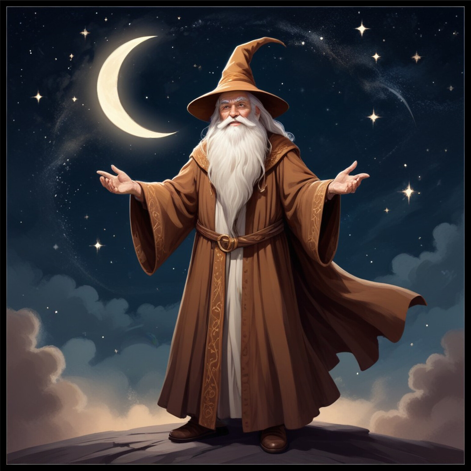 30 Custom Brown Wizard Personalized Address Labels