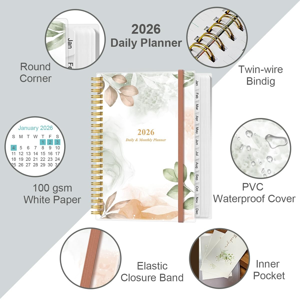 2025-2026 Daily & Monthly Planner – One Page Per Day, Daily Planner 2025-2026…