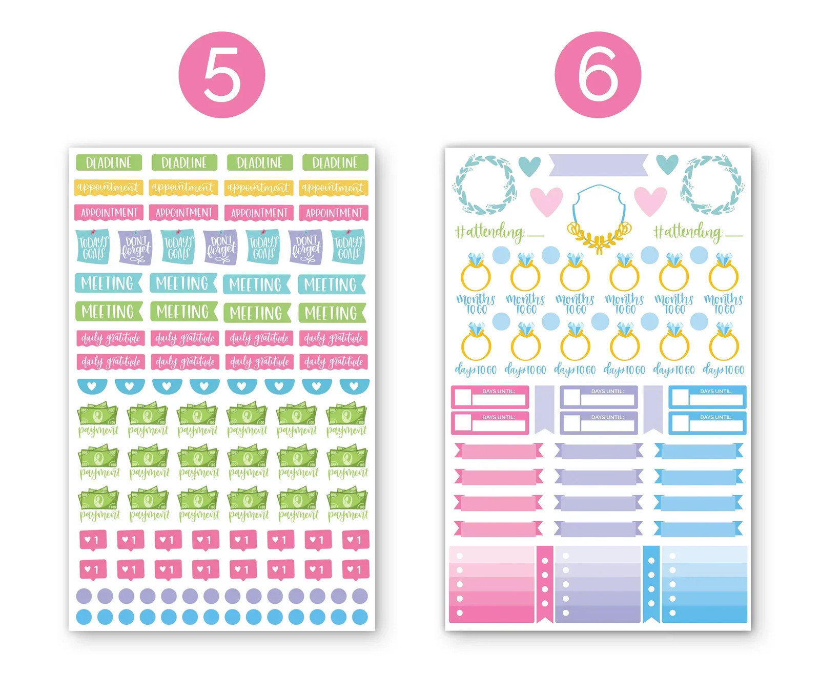 bloom daily planners Planner Sticker Pack, Wedding Planning