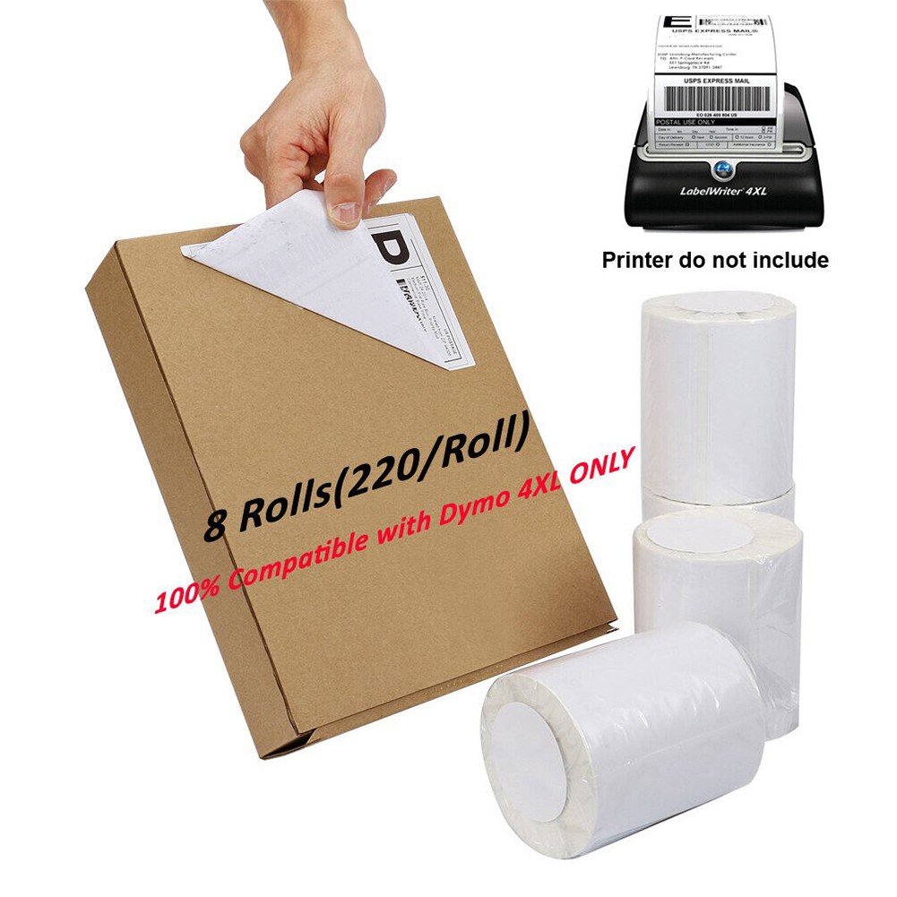 8 Roll 4″x6″ Direct Thermal Shipping Labels 220/Roll Compatible DYMO 4XL 1744907
