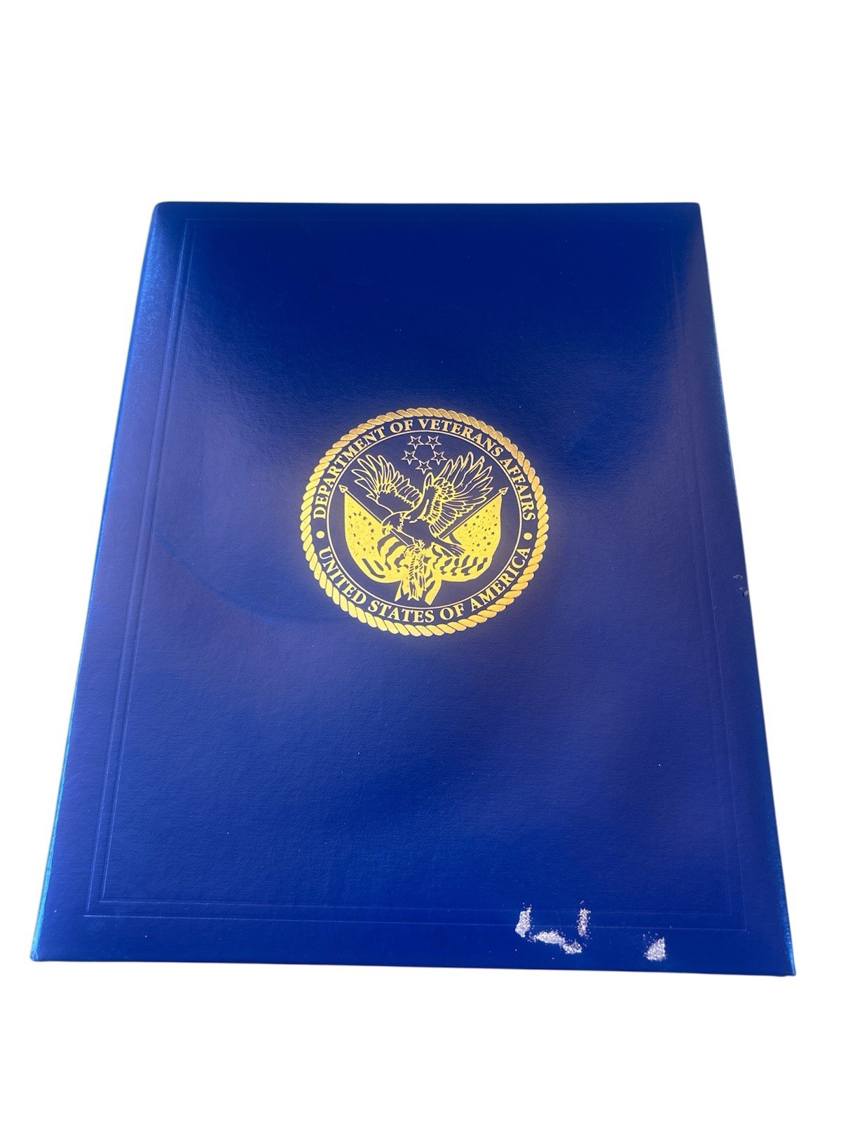 Department of Veterans Affairs Blue Document Sleeve with Presidential Seal