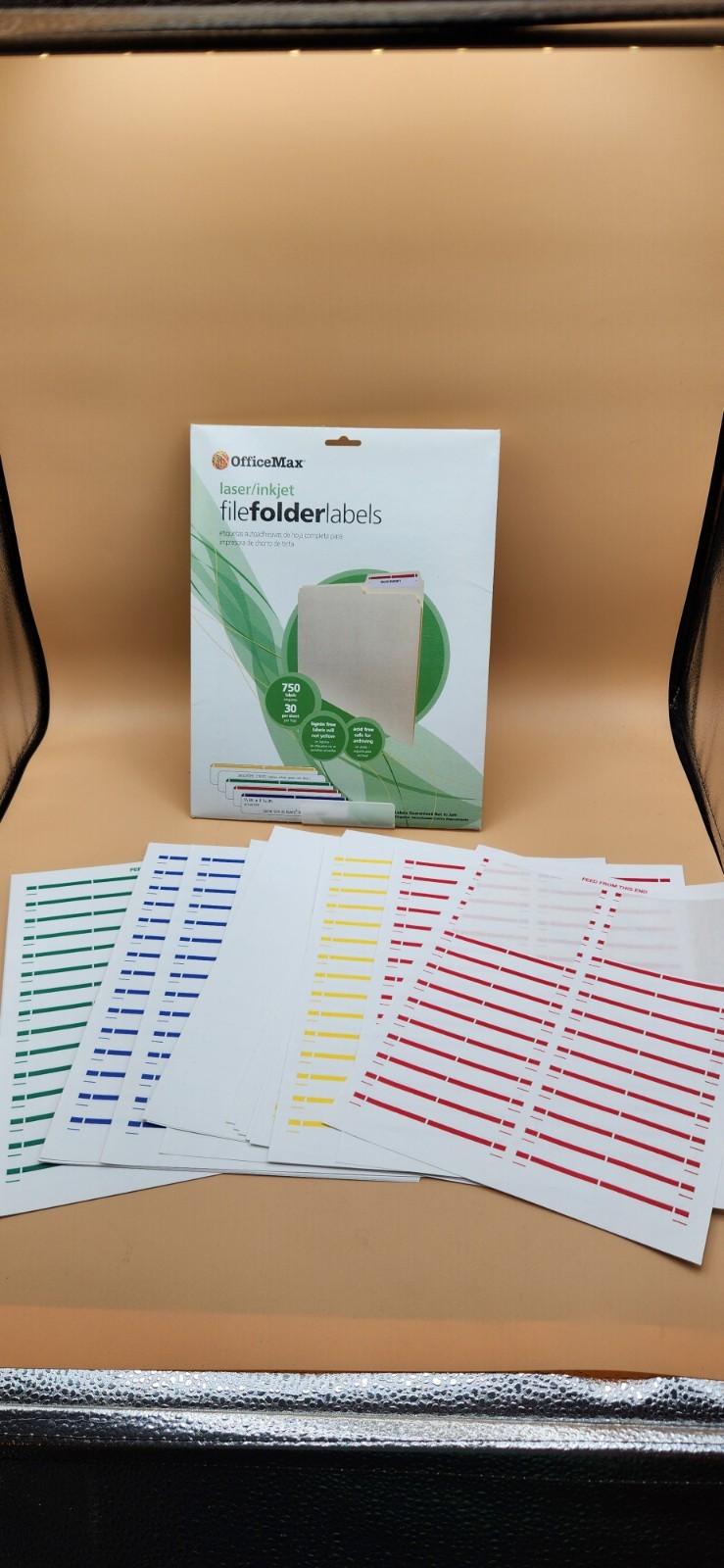 Office Max Avery template 5266 Assorted 1/3 Cut File Folder Labels Partial