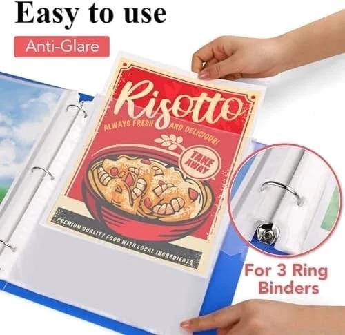 500 Pack Sheet Protectors 8.5 x 11 inch Clear Page Protectors for 3 Ring Binder,