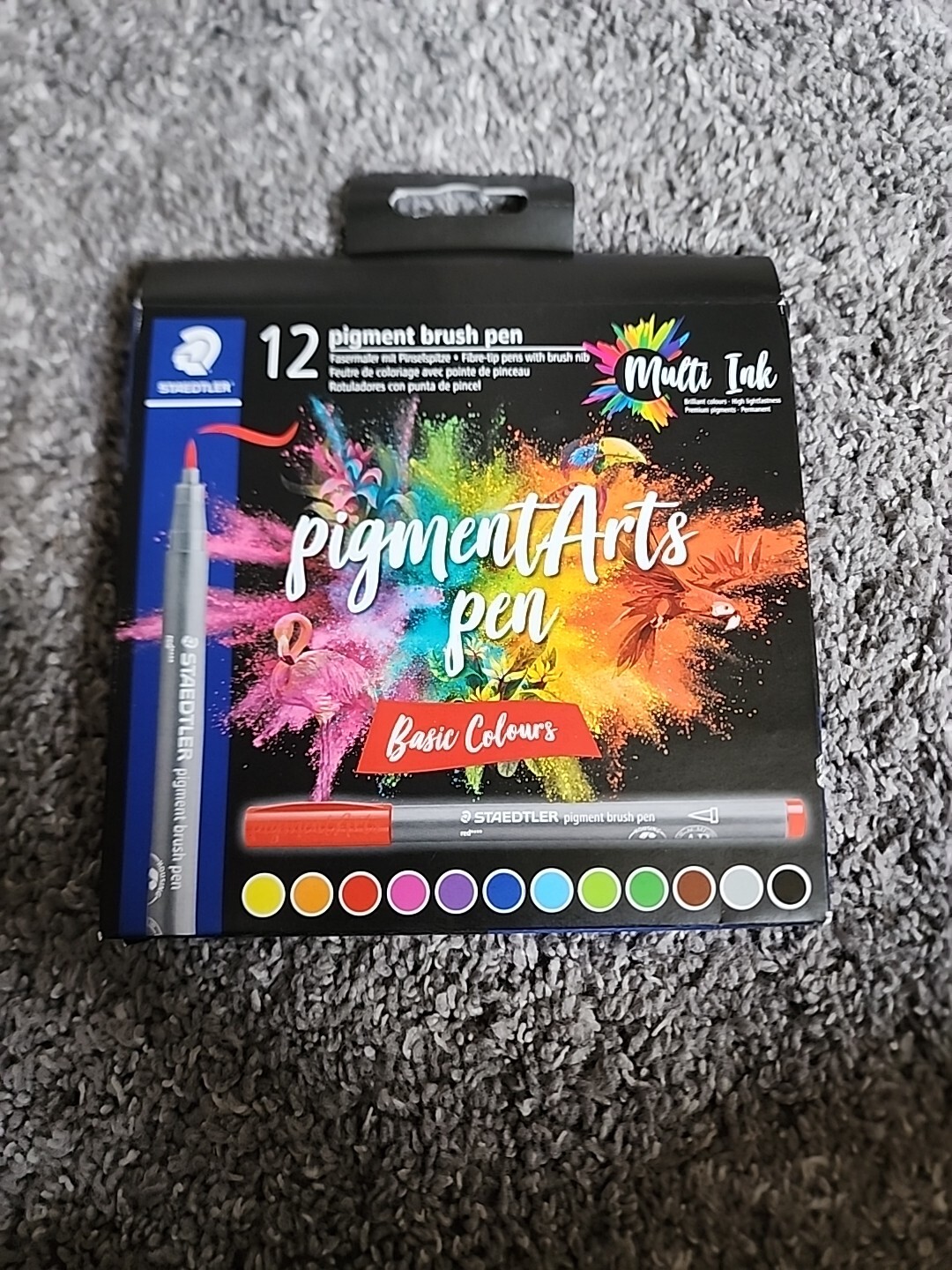 STAEDTLER 371 C12-1 Pigment Arts Brush Pen – Assorted Basic Colours (Pack of 12)