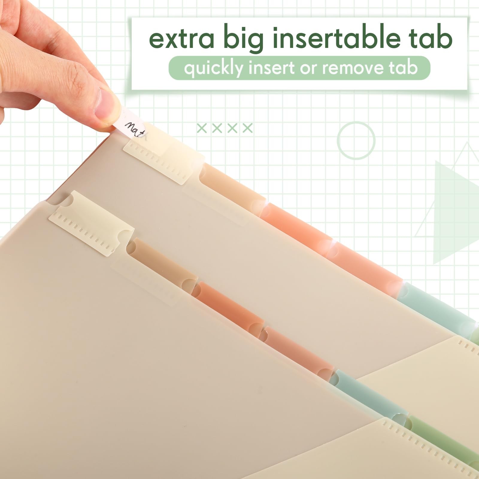 6 Sets 8-tab Plastic Binder Dividers with Pockets 3-Hole Punched 9.75×11.5 In…