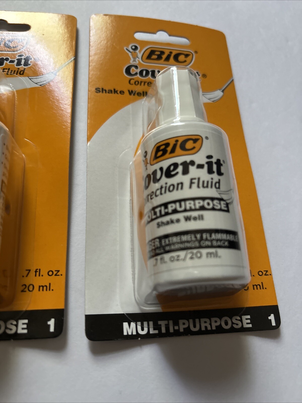 2-BIC WHITE OUT Cover-It Multi Purpose Pen & Ink Correction Fluid .7 fl oz 20ml