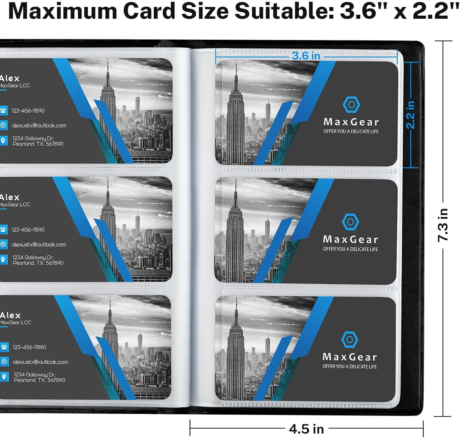 240 Business Card Organizer,Credit Card Binder,Portable Business Card Holder Boo